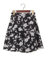 シアーギンガムモノトーン花柄/SK/クロ／オフホワイト