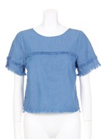 デニムフリンジプルオーバー/ダスティ