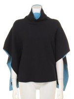 ハイネックニットポンチョ/NVY