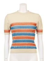 ボーダーニットプルオーバー/BLK