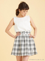 異素材肩フリルブラウス/オフ