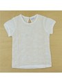 前チュールレース付きパフスリーブTシャツ/オフホワイト