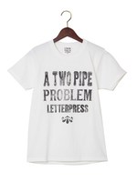 A TWO PIPE PROBLEM LETTERPRESS ATTP Tシャツ / ア トゥーパイププロブレム レタープレス/WHITE