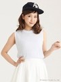 S畦編みニットベスト/サックス