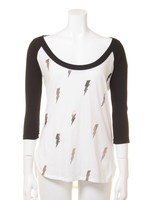 【CHASER】LIGHTNING BOLTS-CHASER COTTON BASEBALL TEE/ホワイト