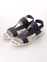 【JELLYBEANS】ゴムストラップフラットサンダル/黒