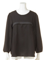 【mystic】クロスタックブラウス/ブラック