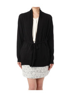 ベルトつきショールカーディガン/ブラック(719)