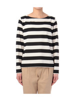 ポンチ後ろジップボーダーカットソー/ネイビー(393)