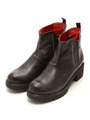 レザーショートブーツ/DARK BROWN COMBI