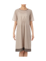 幾何学柄プリントサックワンピース/ベージュ系(152)