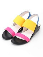 【牛革】甲ゴム付きサンダル/ピンク