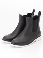 【ILIMA】完全防水ホワイトソールサイドゴアレインブーツ/ブラック