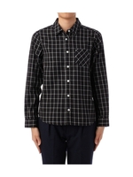 ウィンドーペン柄ワンポケットシャツ/ブラック(219)