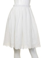 コットンレースフレアスカート/カーキ