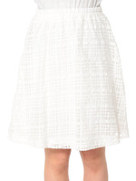 チェック刺繍ギャザースカート/Green
