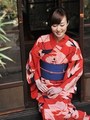 京都きもの町オリジナル浴衣「大人レディ」No.15赤 霞（かすみ）/赤
