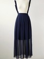 [シフォンロングスカート]シースルーシフォンサス付きロングスカート/ネイビー