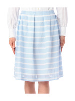 ボーダータックフレアスカート/ブルー系(392)