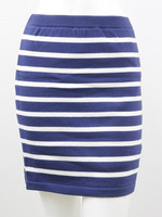 ボーダーニットミニスカート/GY