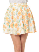 花柄フレアスカート/ベージュ