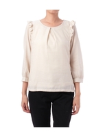 肩フリルタックブラウス/ネイビー系(092)