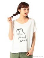 山鳩舎コラボポポひと休みTシャツ/ブルー