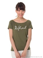 刺繍ロゴTシャツ/カーキ