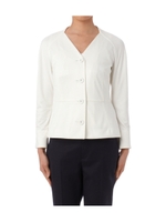 Vネックポンチジャケット/ホワイト(001)