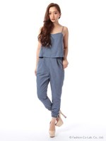 スウェードライクオールインワン/ブラック