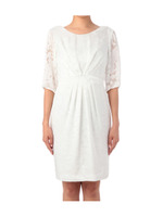 タック切り替えジャカードワンピース/ホワイト(001)