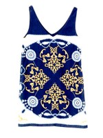 チェーンパネルプリントワンピース/BLK