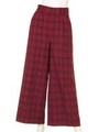 チェックワイドパンツ/WINE