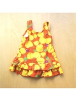 チェリープリントフリル付きワンピース水着/イエロー