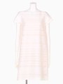 ボーダージャガードレースワンピ/ピンク