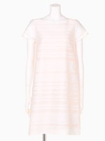 ボーダージャガードレースワンピ/ピンク