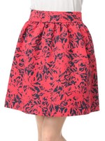 花柄メモリースカート/レッド