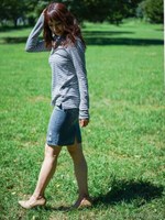 13.25ozDENIMダメージハイウエストスカート/インディゴ