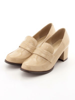 【3/26放送ヒルナンデス！紹介商品】太ヒールローファーパンプス/Beige