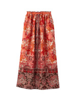 カラーペイズリースカート/レッド系(163)