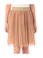 ラメゴム消しプリーツスカート/ベージュ系(052)