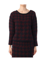 千鳥柄配色ニットプルオーバー/グレー(112)