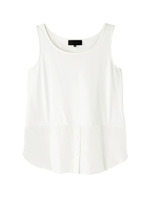 [L]裾シャツ風ドッキングタンクトップ/ホワイト(001)