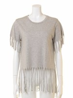 【CASUAL】フリンジディティールT-SH/グレー