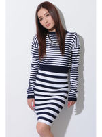 【OU】ショート丈ボーダーTOP/YELLOW