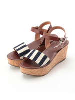 コルクボーダー厚底サンダル/ネイビー(393)
