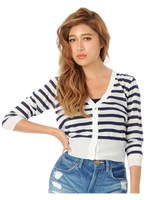 シンプルVネックカーデ/WHITE/NV