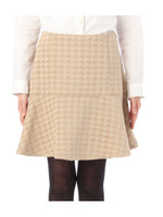 ジャカード織り千鳥格子柄フレアスカート/ベージュ(252)