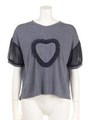 フリルハートTシャツ/ネイビー