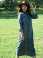 6ozDENIMウエスタンシャツワンピース/ブラック